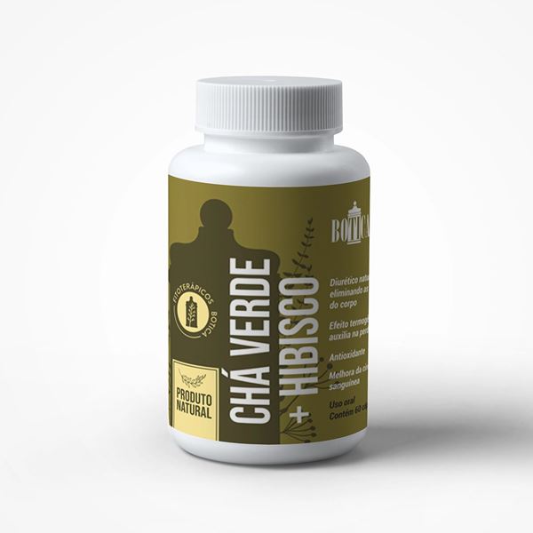 Hibisco 200mg + Chá verde 200mg 60 Cápsulas